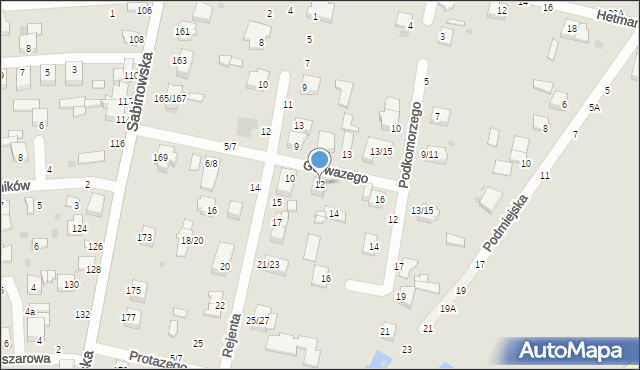 Częstochowa, Gerwazego, 12, mapa Częstochowy