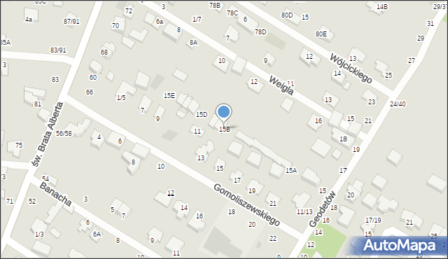 Częstochowa, Geodetów, 15B, mapa Częstochowy