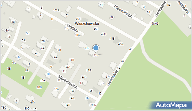 Częstochowa, Geodetów, 41b, mapa Częstochowy