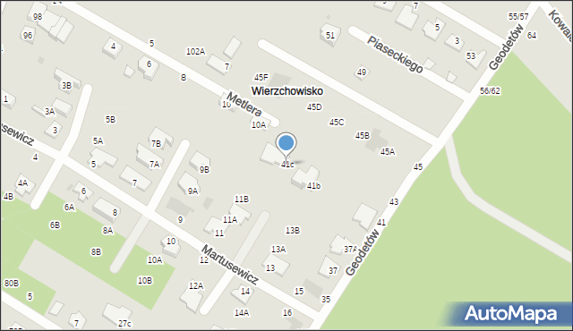 Częstochowa, Geodetów, 41c, mapa Częstochowy