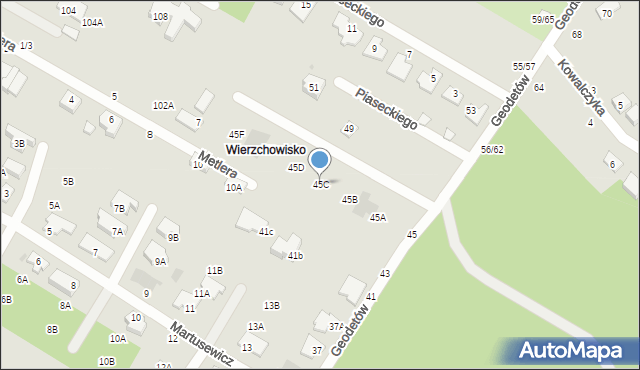 Częstochowa, Geodetów, 45C, mapa Częstochowy