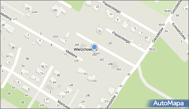 Częstochowa, Geodetów, 45D, mapa Częstochowy
