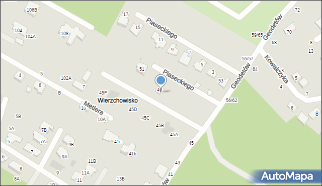 Częstochowa, Geodetów, 49A, mapa Częstochowy