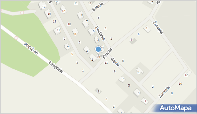 Dolaszewo, Gęsia, 13, mapa Dolaszewo