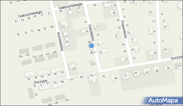Duchnice, Geodetów, 20, mapa Duchnice