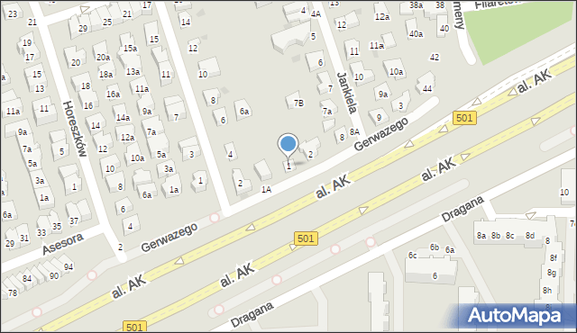 Gdańsk, Gerwazego, 1, mapa Gdańska