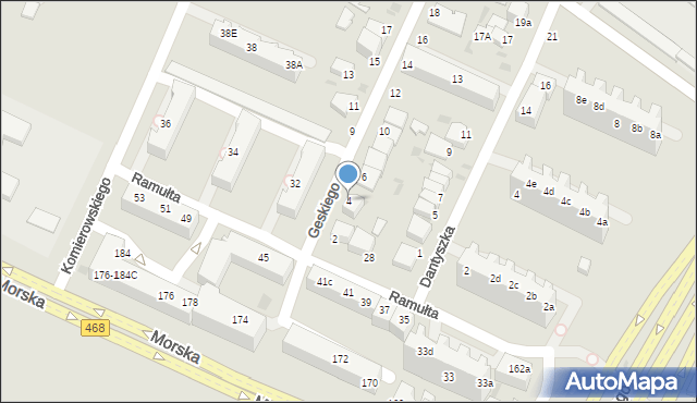 Gdynia, Geskiego Kaspra, 4, mapa Gdyni