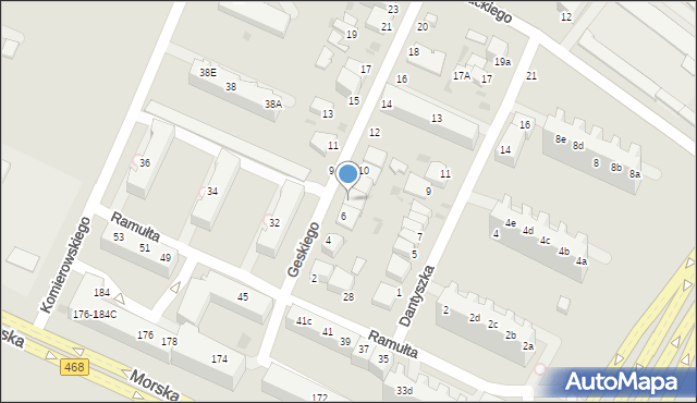 Gdynia, Geskiego Kaspra, 8, mapa Gdyni