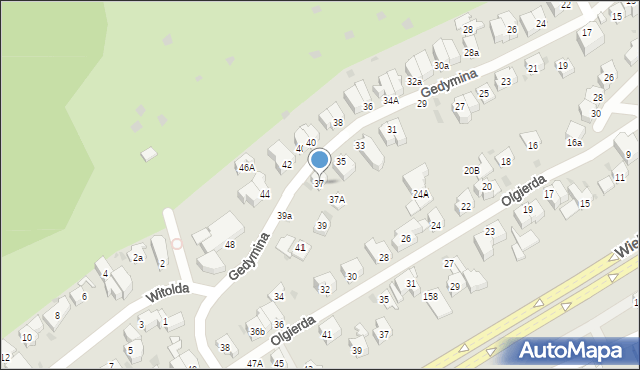 Gdynia, Gedymina, 37, mapa Gdyni