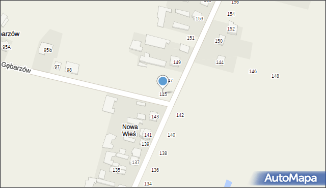 Gębarzów, Gębarzów, 145, mapa Gębarzów