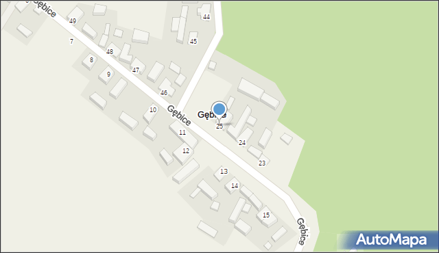 Gębice, Gębice, 25, mapa Gębice