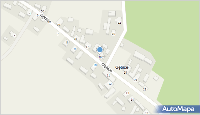 Gębice, Gębice, 46, mapa Gębice