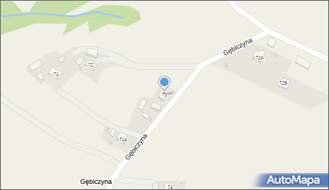 Gębiczyna, Gębiczyna, 73, mapa Gębiczyna