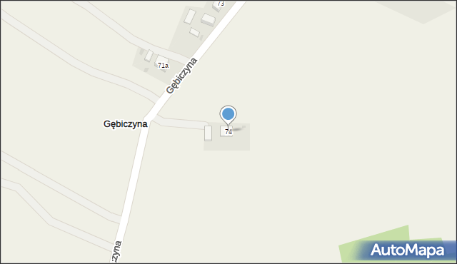Gębiczyna, Gębiczyna, 74, mapa Gębiczyna