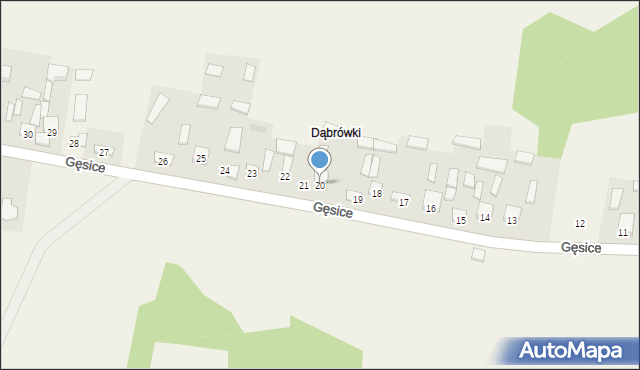Gęsice, Gęsice, 20, mapa Gęsice