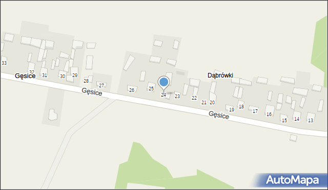 Gęsice, Gęsice, 24, mapa Gęsice
