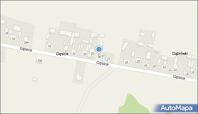 Gęsice, Gęsice, 28, mapa Gęsice