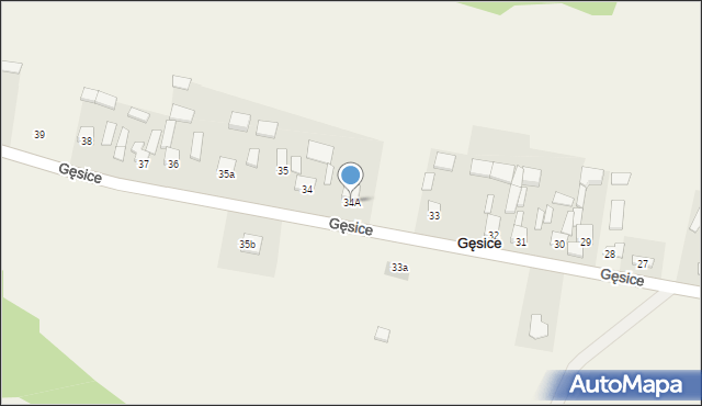 Gęsice, Gęsice, 34A, mapa Gęsice