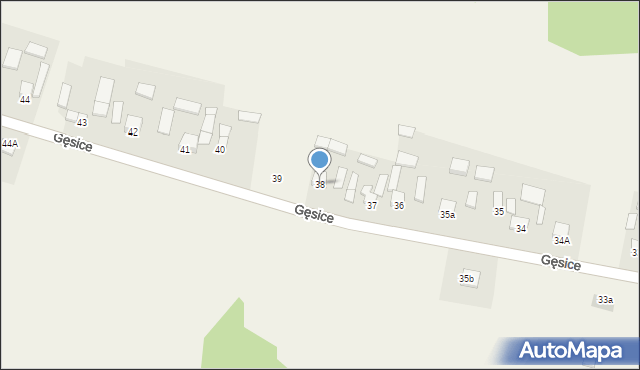Gęsice, Gęsice, 38, mapa Gęsice