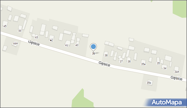 Gęsice, Gęsice, 39, mapa Gęsice