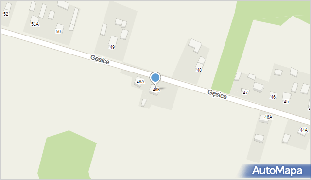 Gęsice, Gęsice, 48b, mapa Gęsice