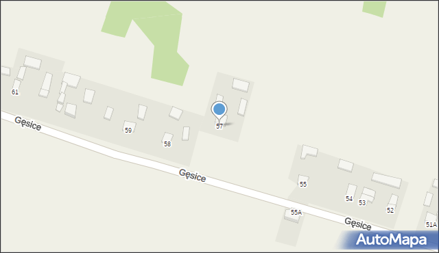 Gęsice, Gęsice, 57, mapa Gęsice