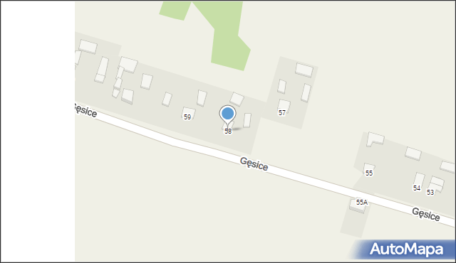 Gęsice, Gęsice, 58, mapa Gęsice