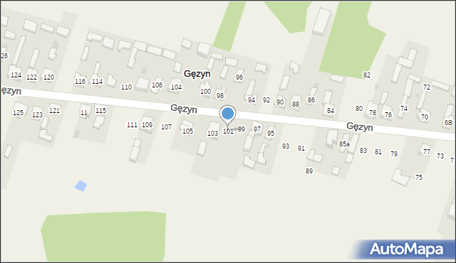 Gęzyn, Gęzyn, 101, mapa Gęzyn