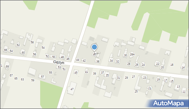 Gęzyn, Gęzyn, 40, mapa Gęzyn