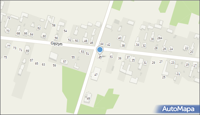 Gęzyn, Gęzyn, 45, mapa Gęzyn