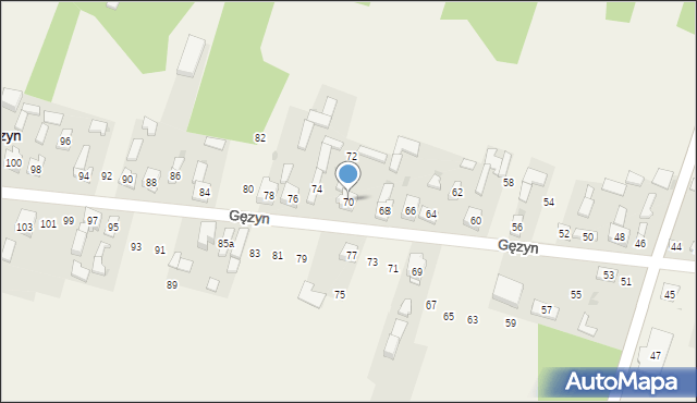 Gęzyn, Gęzyn, 70, mapa Gęzyn