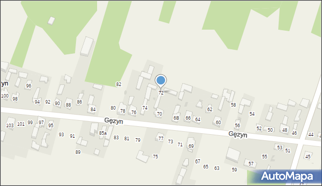 Gęzyn, Gęzyn, 72, mapa Gęzyn