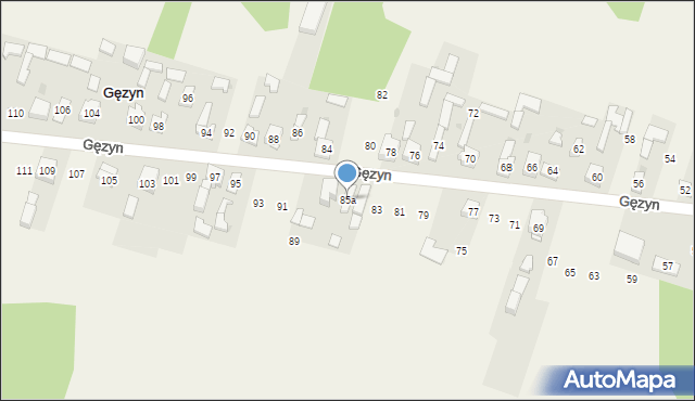 Gęzyn, Gęzyn, 85a, mapa Gęzyn