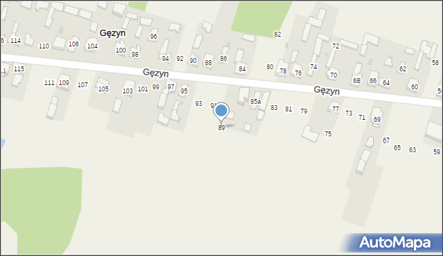 Gęzyn, Gęzyn, 89, mapa Gęzyn