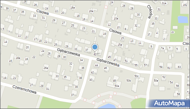 Gniezno, Gębarzewska, 41, mapa Gniezna