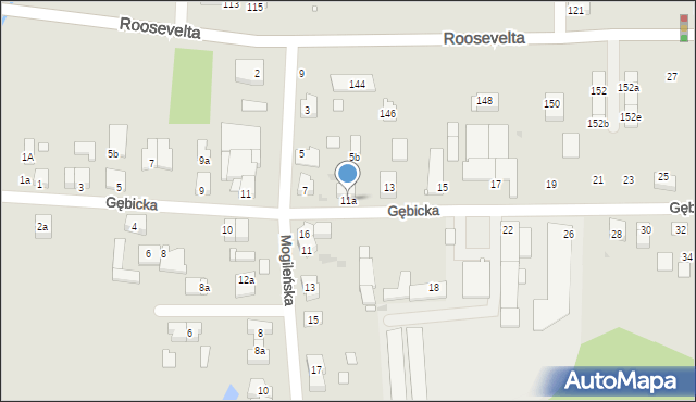 Gniezno, Gębicka, 11a, mapa Gniezna