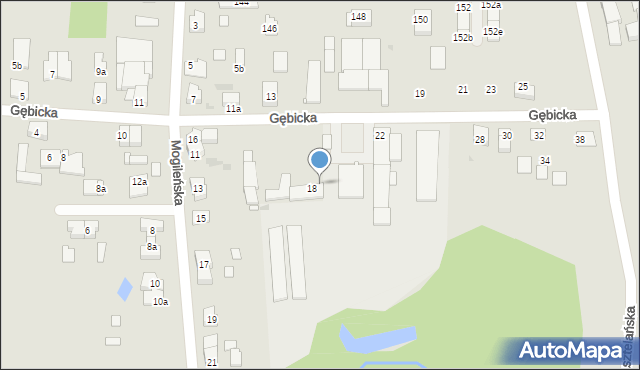 Gniezno, Gębicka, 20, mapa Gniezna