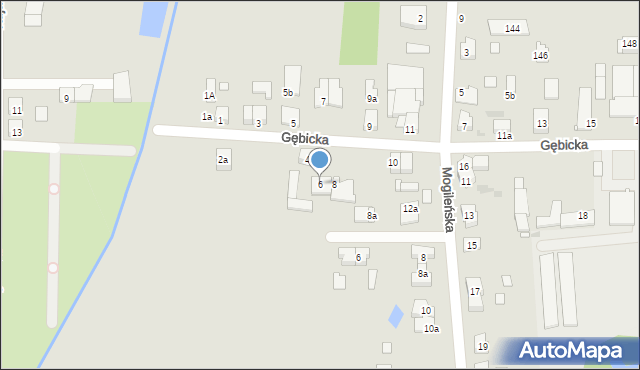 Gniezno, Gębicka, 6, mapa Gniezna