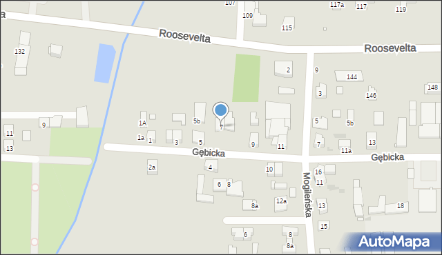 Gniezno, Gębicka, 7, mapa Gniezna