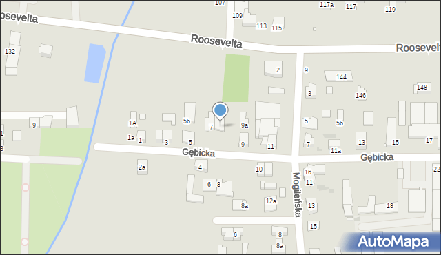 Gniezno, Gębicka, 7a, mapa Gniezna