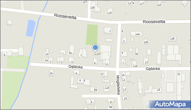 Gniezno, Gębicka, 9a, mapa Gniezna