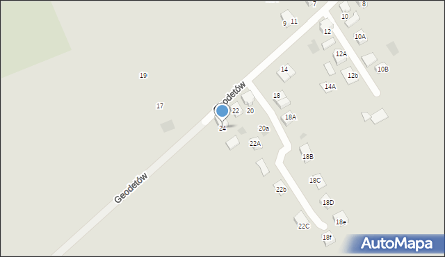 Grajewo, Geodetów, 24, mapa Grajewo