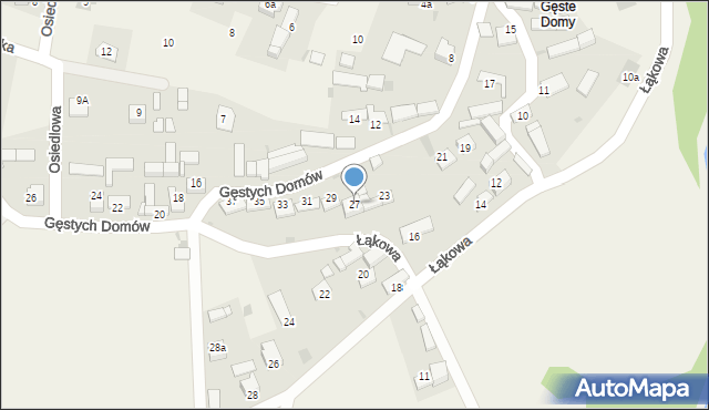 Jabłonka, Gęstych Domów, 27, mapa Jabłonka