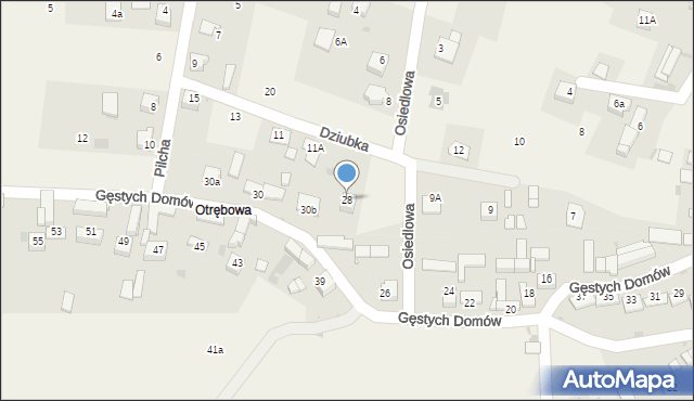 Jabłonka, Gęstych Domów, 28, mapa Jabłonka