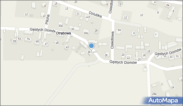 Jabłonka, Gęstych Domów, 41, mapa Jabłonka