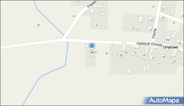 Jabłonka, Gęstych Domów, 59, mapa Jabłonka