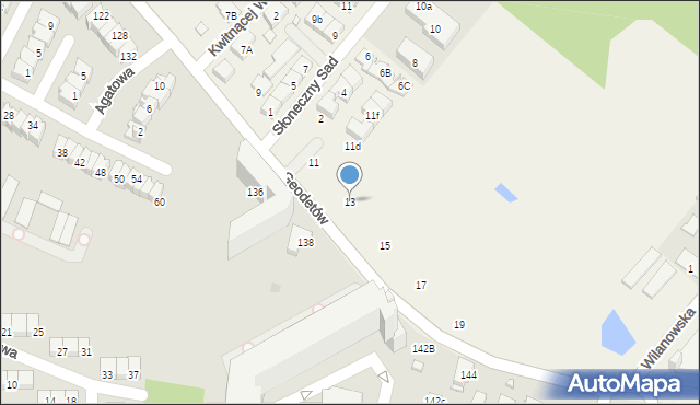 Józefosław, Geodetów, 13, mapa Józefosław