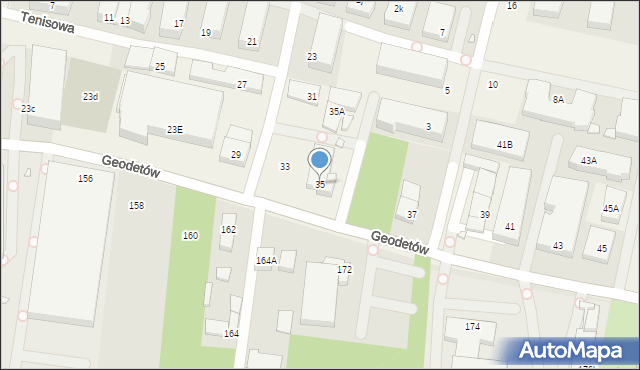 Józefosław, Geodetów, 35, mapa Józefosław