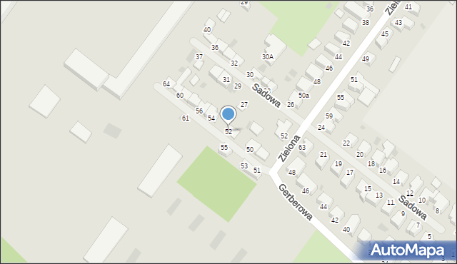 Koszalin, Gerberowa, 52, mapa Koszalina