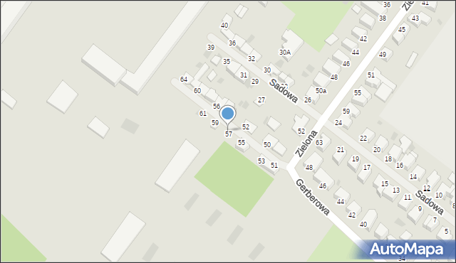 Koszalin, Gerberowa, 57a, mapa Koszalina